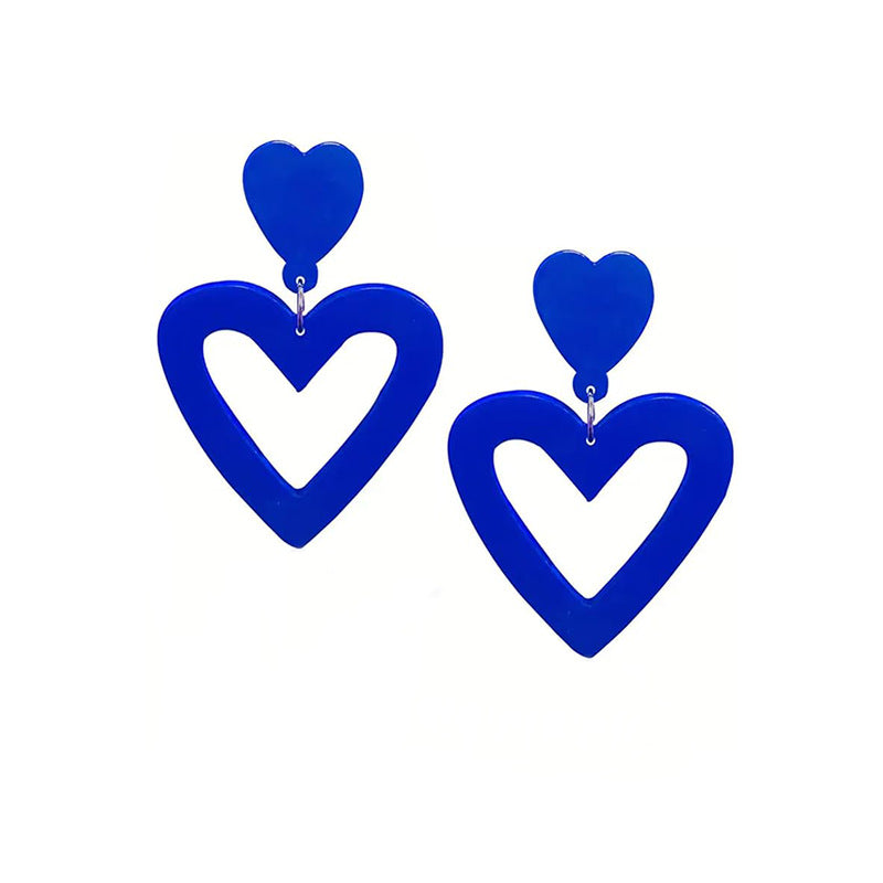 Wholesale prom party acrylic earrings water drop hollow love Valentine's day geometric love earrings